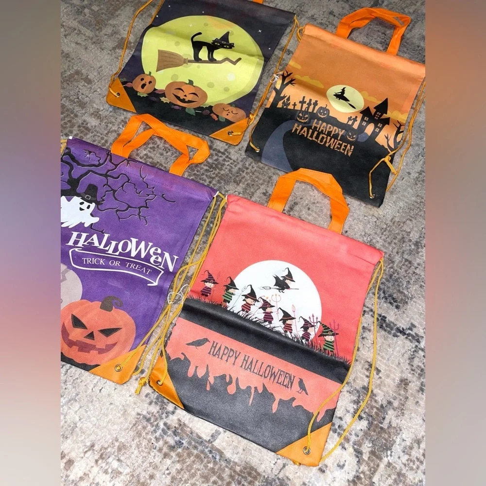 Halloween trick-or-treat drawstring bags
